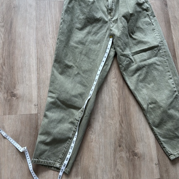 Mango Regina Slouch Jeans Khaki Green Size 8 - Picture 10 of 10